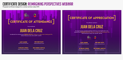 Webinar Certificates design graphic design