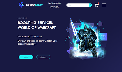 Website for the Combat Boost Services gaming community design graphic design ui ux web site