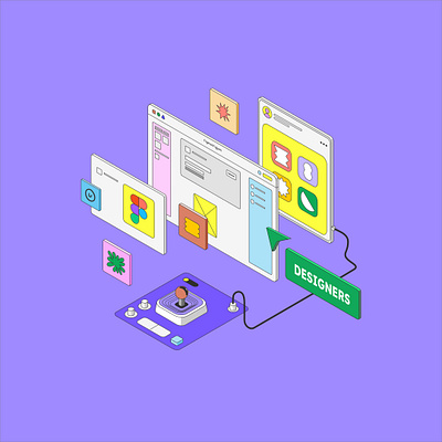 Figma workspace design illustration interface isometric ui