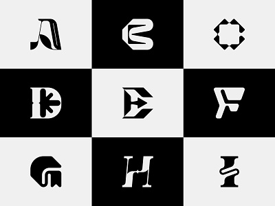 Alphabet alphabet alphabet design branding geometric letter letter design lettering lettermark letters logo logoset modern monogram monogram design symbol type typography typography design