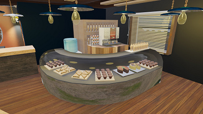 Coffee Shop 3D Model by Me! 3d 3d model cafe coffee shop interior