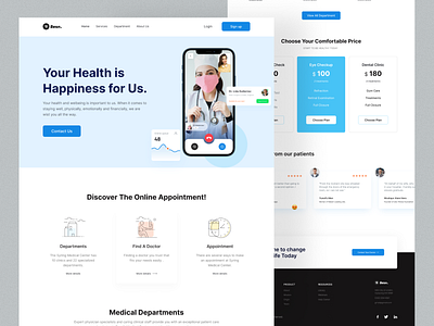 Healthcare Service Website Design design doctor health health care healthcare home page hospital lab landing page medical medical care medicine modern science ui ux web web design website website design