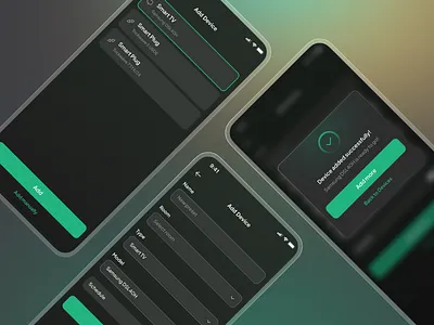 Home Energy App - Add Device add add device app design dark mode dashboard devices energy energy saving gradient home energy input navigation smart home ui design uxui
