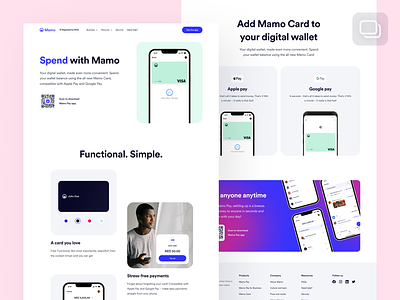Mamo Website - Feature Page banking app business application contactless payment digital banking digital wallet e commerce featured finance fintech landing page mobile app mobile design mobile finance mobile ui online shopping payment payment app payment application ui design web ui