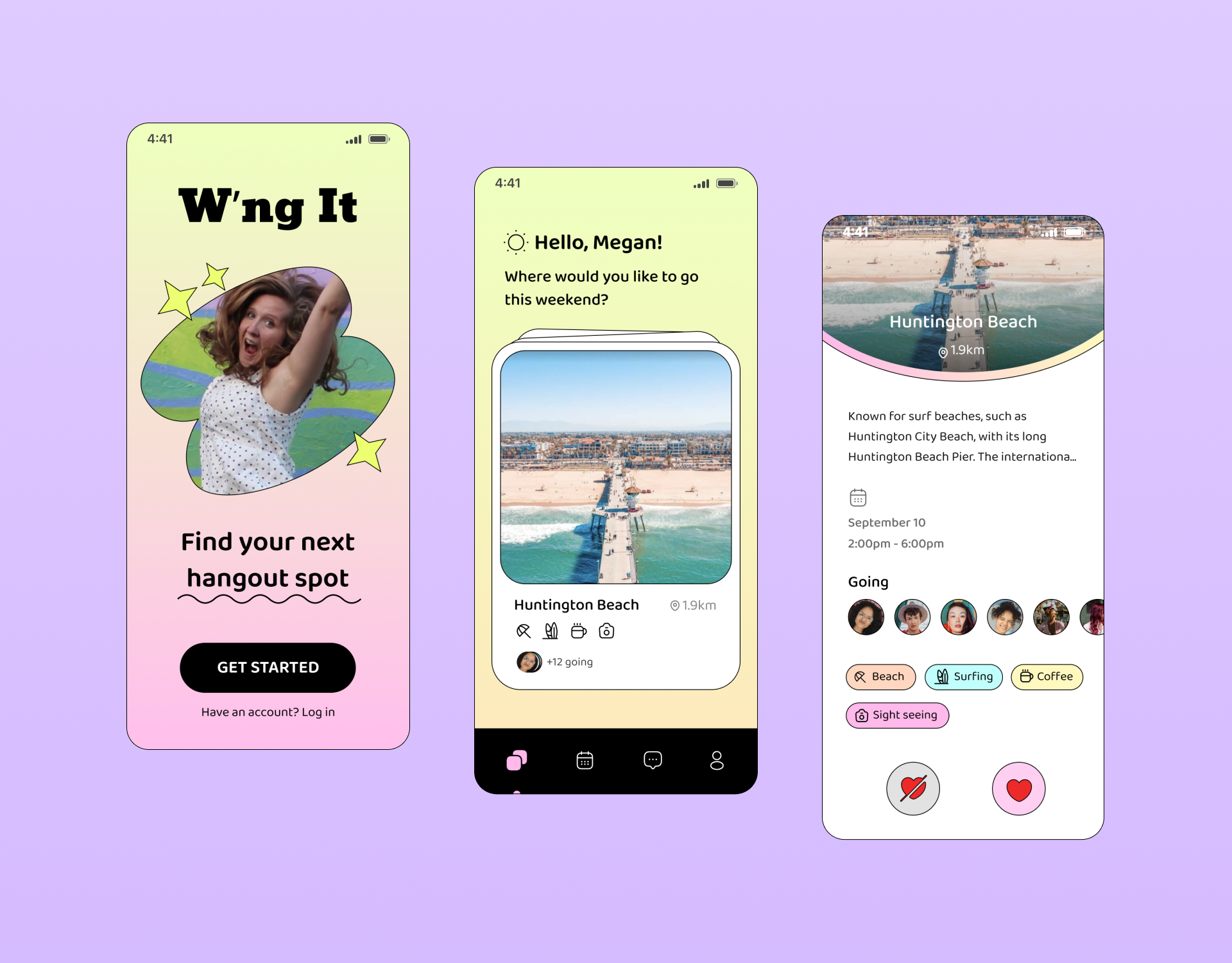 Travel networking app feminine figma mobile app networking travel ui