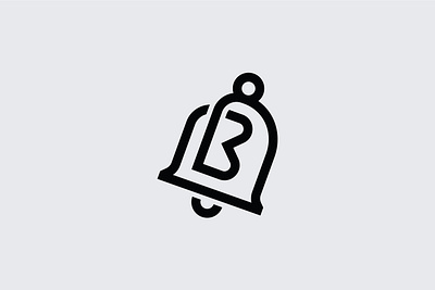 Letter B Bell Logo alarm app b logo b monoline bell branding icon letter b logo ring sound vector