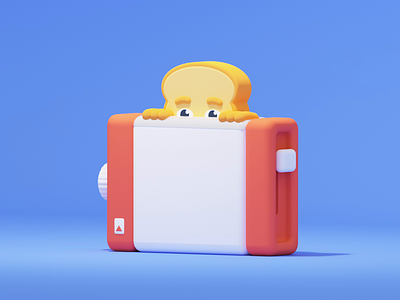 Peeking Toast 🍞 3d animation c4d character cinema4d design fun illustration loop octane toast toaster