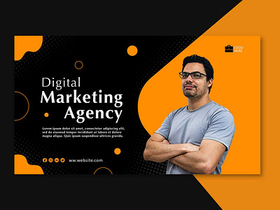 Digital Marketing Agency Banner Design design graphic design illustration typography