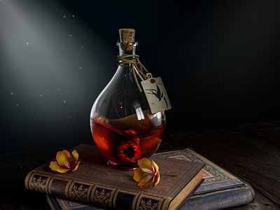 Witch's Elixir the swallow 3d blender glass illustration magic product redshift witcher
