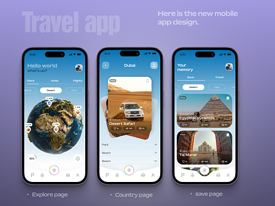 Traveling app app ar consept creative design ios product tourists travel travel agency traveling ui ux vacation
