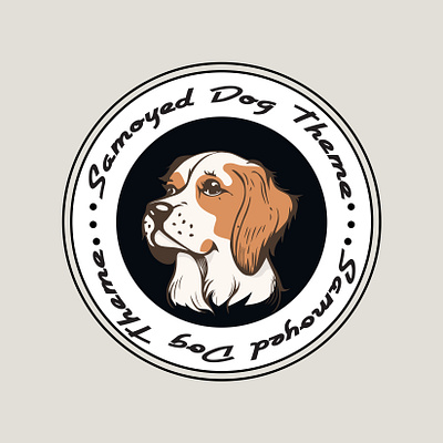 Samayed dog theme. graphic design logo samayed dog theme.