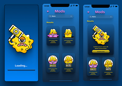 UiUX mobile gaming app design screens 3d animation app branding design graphic design illustration logo motion graphics typography ui ux vector