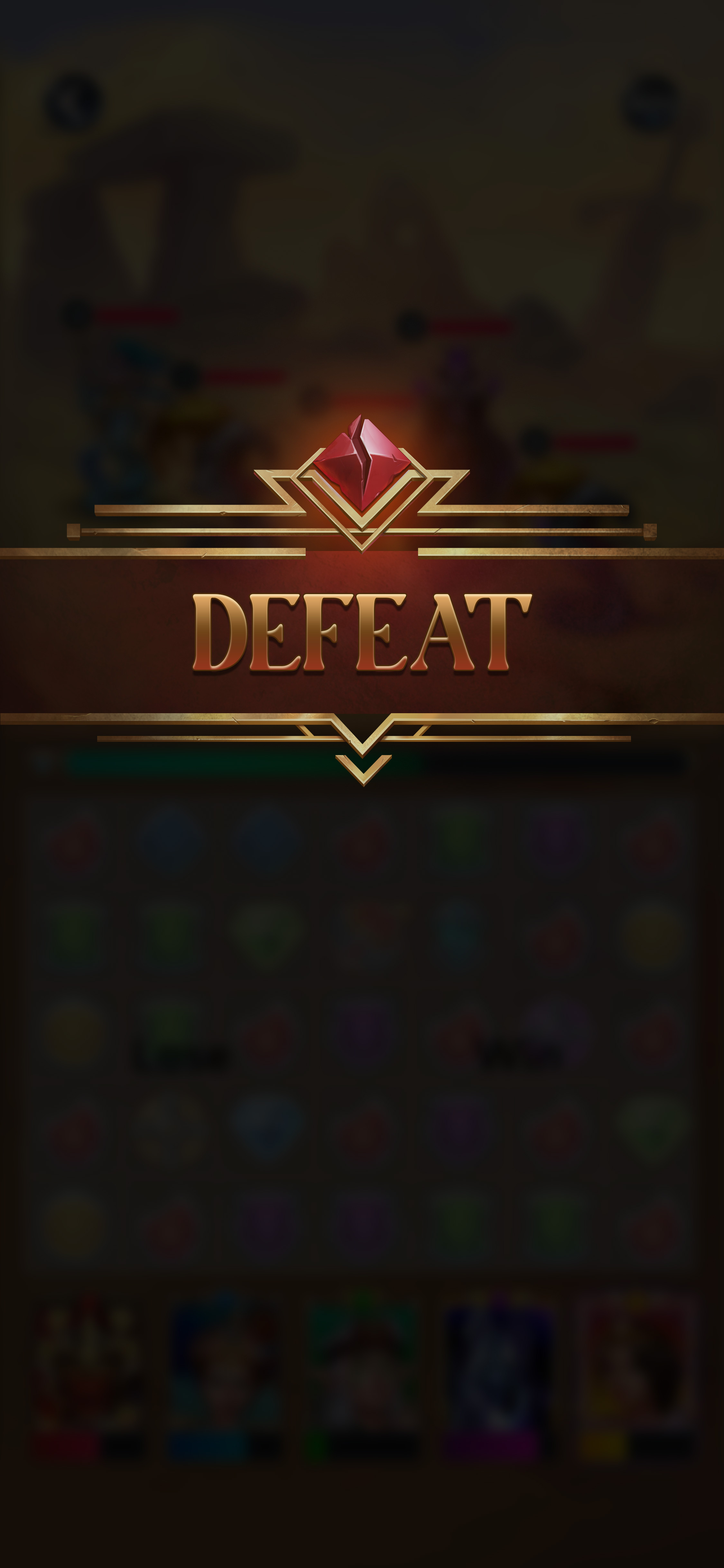 Defeat pop-up 2d art fantasyart game gameart gameui graphic design illustration logo popup ui