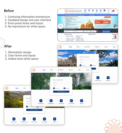 KSRTC Website Redesign accessible bus booking image neat redesign travel travel website ui website website redesign white