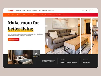 Mobel - Furniture that suits your style bed branding catalogue decor design e com e shop ecom ecommerce figma furniture ikea interior minimal online store shopping sofa ui ux website