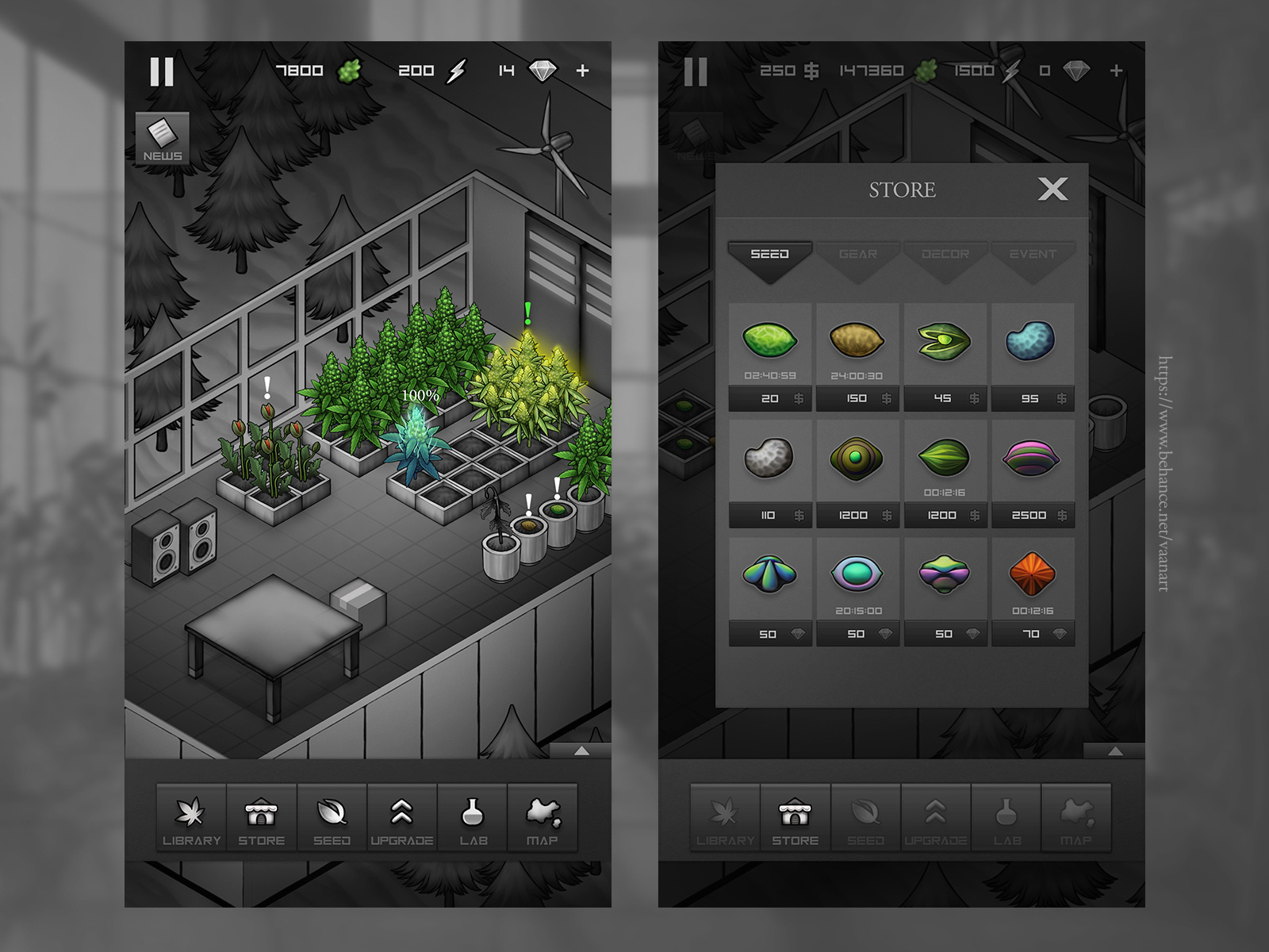 Cloud 9 Farm | Game Visual Development 2d app art artist black concept design farm game illustration indie ui ux white