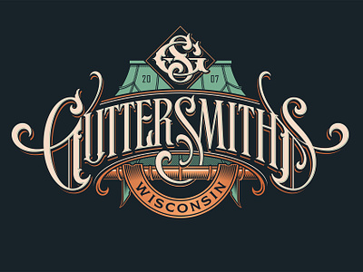Guttersmiths hand lettering logotype monogram schmetzer typography vector