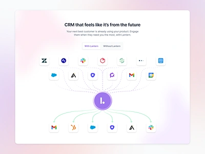 Product "how it works" illustration analytics apollo before after crm explanation filter funnel gmail gong heap how it works hubspot illustration integration intercom outreach salesforce segment slack zendesk