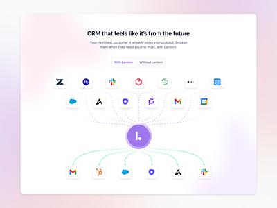 Product "how it works" illustration analytics apollo before after crm explanation filter funnel gmail gong heap how it works hubspot illustration integration intercom outreach salesforce segment slack zendesk