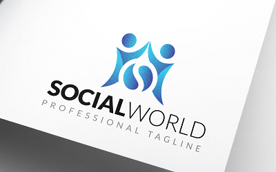 Social World Impact Logo Design global logo social world