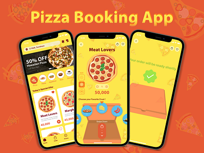 Pizza Booking Mobile App app design mobile mobile app ui uiux ux