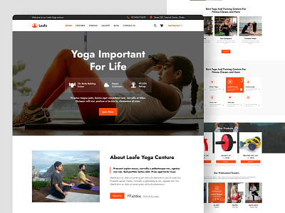 Leafe-Yoga training Landing Page about us clean desing fitness home page landing page landing page design our products our professional trainers simple ui uidesign uiux ux web webdesign website workout yoga yoga sheudle