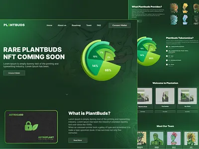 Plantbuds NFT website | Website design crypto design illustration nft website ui ux web webdesign website website design