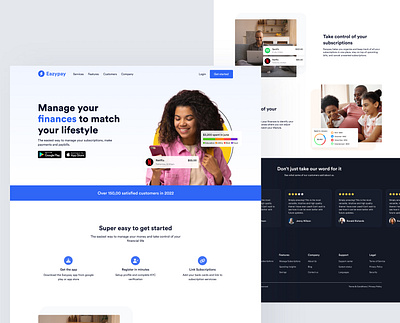 Eazypay - Landing page banking clean design financial fintech home page illustration landing mobile pay payment ui ui ux ux webdesign website website design