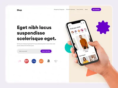 Landing page design | Cashback app cash cashback earning featured grow income mobile app money shop trending