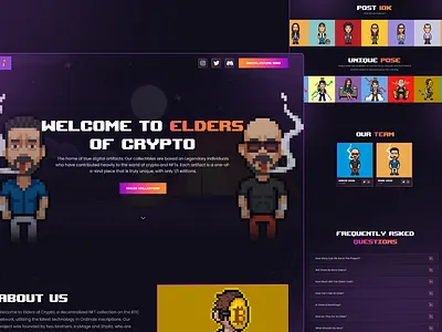 Elders of Crypto website | NFT website branding design illustration logo ui ux web webdesign website website design
