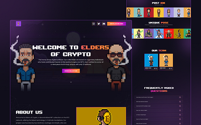 Elders of Crypto website | NFT website branding design illustration logo ui ux web webdesign website website design