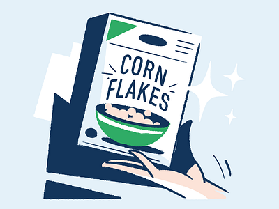 Four tips on how to save at the supermarket (Which?) box cereal corn flakes illustration