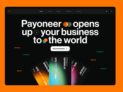 Homepage design for Payoneer platform | Lazarev. 3d bank banking business cards case concept design discover fintech hero home homepage journey payoneer platform redesign ui ux web