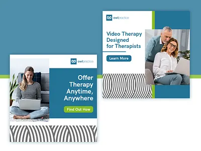 Paid Social Ads for Owl Practice, a mental health software design logo marketing software