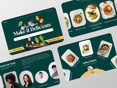 Just Cook - Recipe & Mealbox Website food food tech landing page minimal recipe ui uidesign uiux ux web web design