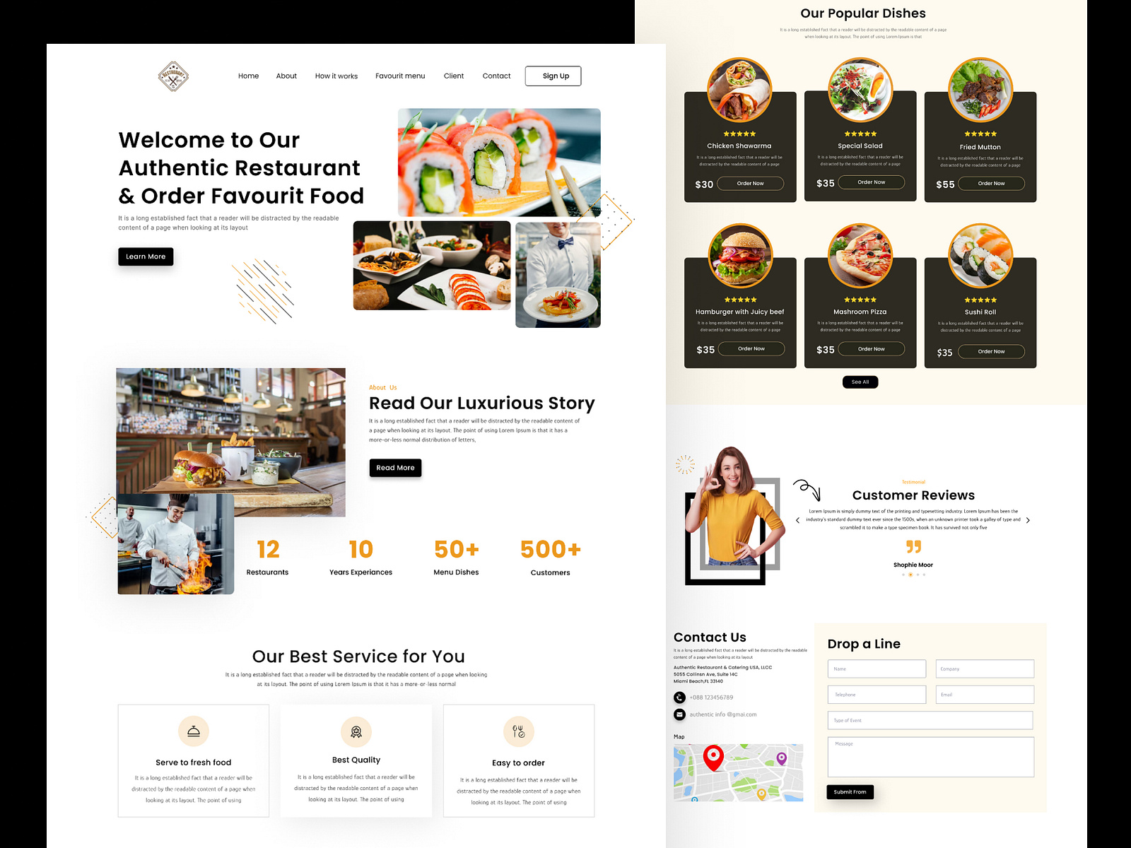 Restaurant Landing Page by jannatul ferdous on Dribbble