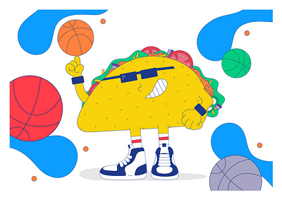 y tacos basketball basketball character illustration taco