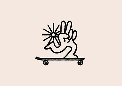 SIDEWALK.AF boarding branding hand handdrawn illustration logo longboard peace skate skateboard sun sunshine texture