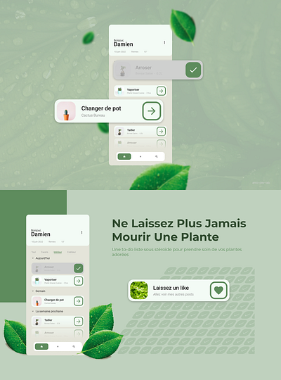 Plante Todo App app design figma mobile plant plante todo ui ux