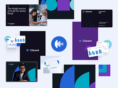 Clarent website & branding animation branding clean design illustration interaction design logo ui ux
