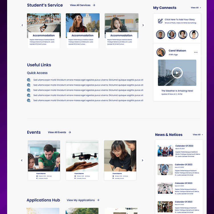 University website UI design figma by Hafsa salman l UI designer on ...