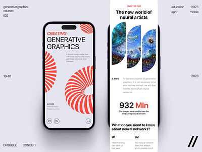 Generative Graphics Mobile IOS App android animation app app design app interaction dashboard design design ui generative graphics ios mobile mobile ui motion neuronet online ui uiux ux