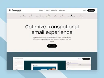 New Transpond feature pages clean email marketing marketing marketing website transpond web design