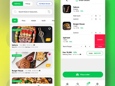 food_delivery_mobile_app appbrainy appdesign appdeveloper figma food foodapp foodappdesign interfacedesign mobileapp ui uidesign uitrends userinterface ux uxbrainy
