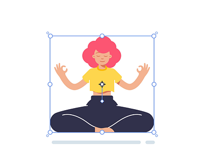 Lightweight SVG animations 2d animation calm character flat floating girl graphic design illustration lightweight meditating meditation mindfulness pink svg animation svgator vector yellow yoga zen