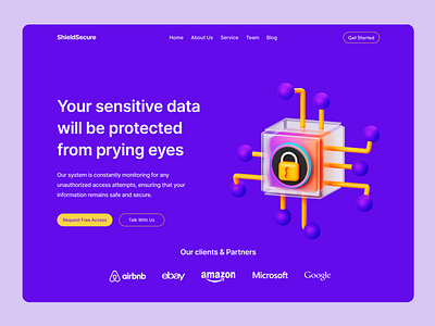 Cyber Security Landing Page Design cyber security design figma design home page landing page lock modern website nft safe information safety secure token web design webdesign website