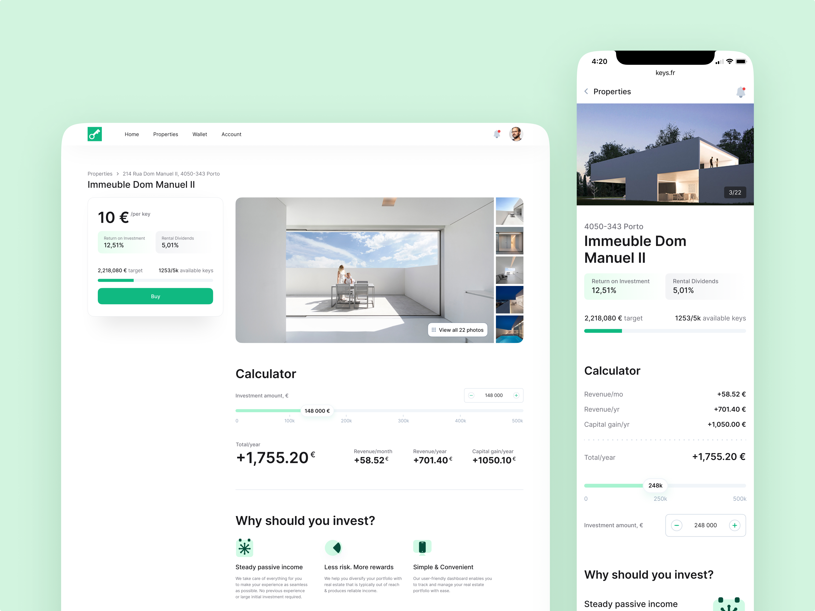 SaaS: Real Estate Microinvestment Platform blockchain design graphic design investment real estate saas ui ux web