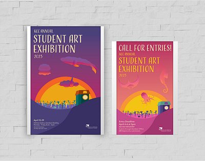 Gallery Showcase Posters design digital illustration drawing gallery graphic design illustration poster vector