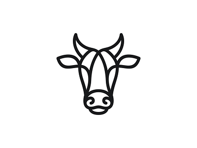 Cow abstract animal artwork branding bull business company cow creative design graphic design identity illustration line art logo logos monoline product template