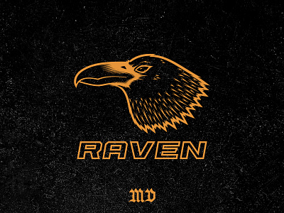 Golden Raven apparel bird branding crow design fashion gaming gold golden illustration logo logotype merch product raven style tshirt vector